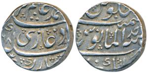 Alamgir II, Silver Rupee, 11.43g, Kankurti Mint, AH (11)68/Ahd, al-manus legend (KM 460.42