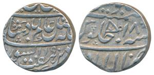 Allahabad Mint, Silver Rupee, 11.23g, in the name of Shah Alam II, AH 1190/18, flag mint m