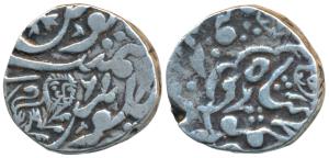 Bhakkar Mint, Silver Rupee, 9.67g, transitional coinage in the Sindh province, in the name