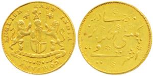 Gold Mohur (Ashrafi), 11.62g, obv. coat of arms of the EIC, rev. Persian legend, No Date, 
