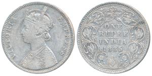 Victoria Empress, Silver Rupee, 1885, Bombay Mint, A3 / IV / B incuse, Unlisted in Pridmor