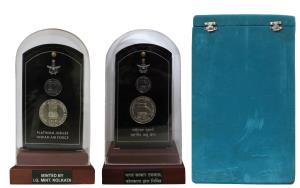 2007 V.I.P. Proof Set, Platinum Jubilee (75 years) of Indian Air Force, set of 2, Rupees 2