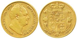 Great Britain, William IV, Gold Sovereign, 7.86g, shield on rev., 1832 (KM 717). About Ver