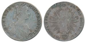 Hungary, Maria Theresia, Silver Taller, 1751, rev. Madona and child. Very Fine, Rare.