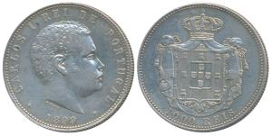 Portugal, Silver 1000 Reis, Carlos I, 1899 (KM 540). Very Fine+.