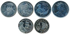 Portugal, Copper Nickel 2 ½ Escudo & 200 Escudos, 1995, Vasco Da Gama; Isle of Man, Copper