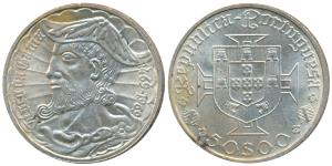 Portugal, Silver 50 Escudos, 18g, 1969, 500th Anniversary of Vasco da Gama’s Birth. Uncirc