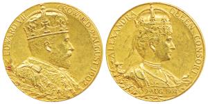 Edward VII Coronation, Gold Medal, 17.31g, 9th August 1902, obv. crowned bust of Edward VI