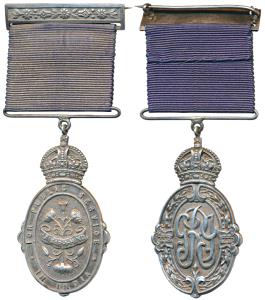 Kaiser-i-Hind Medal, George V, Silver, obv. an oval badge surmounted by the imperial crown