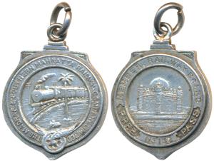 The Madras and Southern Mahratta Railway Company Limited, Silver Pass, 10.41g, obv. a trai