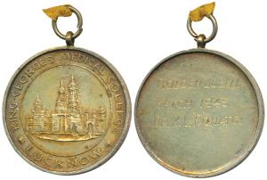 King George’s Medical College, Gold Gilt Copper Medal, obv. façade of the college with Luc