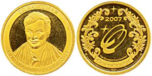 Medallion, Gold 6.15g, obv. Dr. Rajkumar, Donate Eyes, Gift Sight; 2007, private issue by 