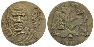 Bronze 130g, Pablo Picasso, issued by the Paris Mint on the death anniversary of the artis
