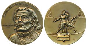 Bronze, 250g, Salvador Dali, issued by the Paris Mint on the death anniversary of the arti