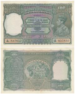 George VI, Rupees 100, 1938, Bombay, signed J. B. Taylor, (J&R 4.7.1A). Extremely Fine, Sc