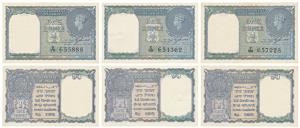 George VI, Rupee 1 (3), 1944, signed C. E. Jones, Prefix D, E & F serial number in black (