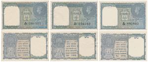 George VI, Rupee 1 (3), 1944, signed C. E. Jones, Prefix K, L & M serial number in black (