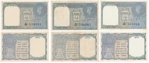 George VI, Rupee 1 (3), 1944, signed C. E. Jones, Prefix R, S & T, serial number in black 