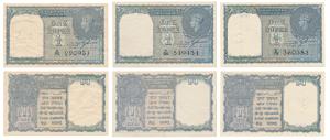 George VI, Rupee 1 (3), 1944, signed C. E. Jones, Prefix X, Y & Z, serial number in black 