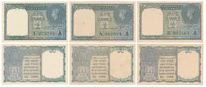 George VI, Rupee 1 (3), 1944, signed C. E. Jones, Prefix K, L & M, serial number in green,