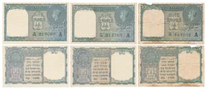George VI, Rupee 1 (3), 1944, signed C. E. Jones, Prefix N, P & Q serial number in green, 
