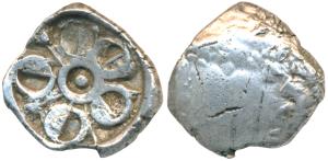 Archaic Punch Marked Coinage, attributed to Gandhara Janapada, “Local Swat type” Silver 2 