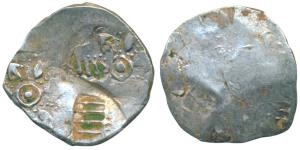 Punch-marked, Kalinga Janapada, Silver Karshapana, 3.4g, four major punches showing elepha
