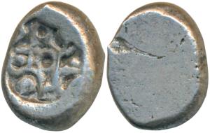 Archaic Punch Marked Coinage, attributed to Matsya Janapada, Agra region (c.350 BC), Silve