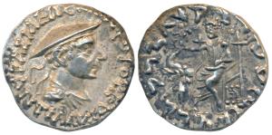 Indo-Greeks, Antialcidas (c. 115-95 BC), Silver Drachm, 2.47g, obv. bust of the ruler faci