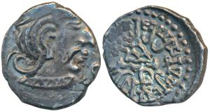 Traikutakas, Vyagharasena (c. 300-330 AD), Silver Drachm, 1.95g, obv. bust of the king fac