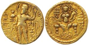 Guptas, Samudragupta (335-380 AD), Gold Dinar, 6.61g, ’Standard’ type, obv. king nimbate, 