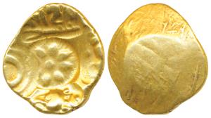 Yadavas of Devagiri, Krishna Deva (c. 1247-1261 AD), Gold Gadyana / Padma Tanka, 3.81g, Pu