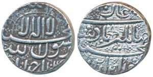 Jahangir, Silver Heavy Rupee, 13.64g, 20% overweight, Ahmedabad Mint, Kalima type, three p