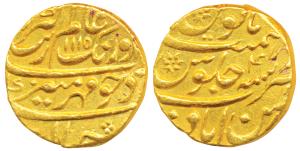Aurangzeb (AH 1068-1118, 1658-1707 AD), Gold Mohur, 11g, Ahsanabad Mint, AH 1115/47, near 