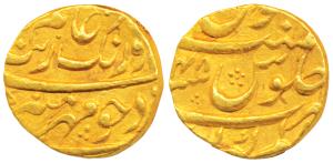 Aurangzeb, Gold Mohur, 11.06g, Alamgirpur Mint, RY 48 (KM 315.66). About Extremely Fine, V