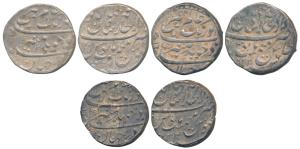 Aurangzeb, Silver Rupee (3), Dar ul-Khilafat Shahjahanabad Mint, AH 1090/22, 1096/28 & 110