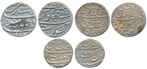 Aurangzeb, Silver Rupee (3), Surat Mint, AH 1110/42; Dar ul-Khilafat Shahjahanabad Mint, A