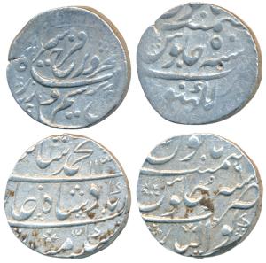 Farrukhsiyar, Silver Rupee, 11.03g, Lucknow Mint, AH (11)29/5 (KM 377.44); Muhammad Shah, 