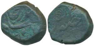 Rafi-ud-Darjat (AH 1131, AD 1719), Copper Paisa, 13.84g, mint name off flan, stylization t