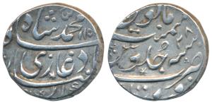 Muhammad Shah, Silver Rupee, 11.31g, Firoznagar Mint, AH 1159/28 (KM 436.71). Extremely Fi