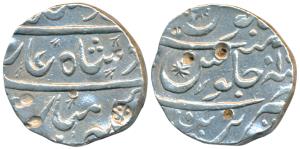 Muhammad Shah, Silver Rupee, 11.46g, Parenda Mint, RY 10 (KM 436.49). Very Fine, Rare.