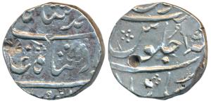Muhammad Shah, Silver Rupee, 11.23g, Peshawar Mint, RY 15 (KM 436.50). Very Fine, Rare.
