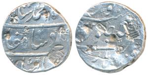 Muhammad Shah, Silver Rupee, 11.22g, Qandhar (Deccan) Mint, AH 115X/2X, complete mint name