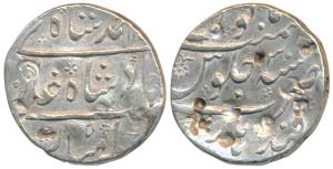 Muhammad Shah, Silver Rupee, 11.34g, Qandhar (Deccan) Mint, RY 30, complete mint name at b