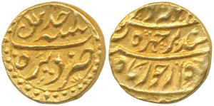 Taimur Shah, Gold Mohur, 11.07g, Dera Mint, RY Ahd, three petal flower as mint mark (KM 12