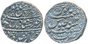 Taimur Shah, Silver Rupee, 10.82g, Kashmir Mint, AH 1201/14, complete mint name at bottom 