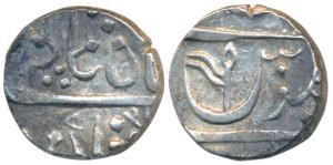 Gulshanabad Nasik Mint, Silver ½ Rupee, 5.56g, in the name of Shah Alam II, AH 1217, flag 