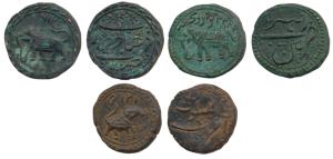 Tipu Sultan (AH 1197-1202, 1787-1799 AD), Copper Paisa (3), Patan, Kalikut and Farrukhyab 