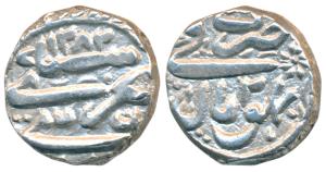 Sikandar Begum (1860-1868 AD), Silver Rupee, 10.83g, Bhopal Mint, AH 1282/2 (KM Y10). Extr
