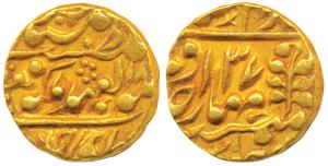 Madho Singh II, Gold Mohur, 10.82g, Sawai Jaipur Mint, with the name of Victoria, AH 18XX/